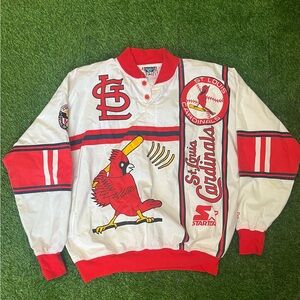 Starter St. Louis Cardinals Red and White Men's Sweater